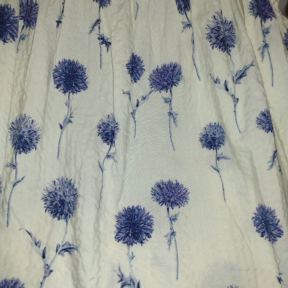 H&M Cream Colored w/ Blue Flowers Maxi Dress - Picture 3 of 4
